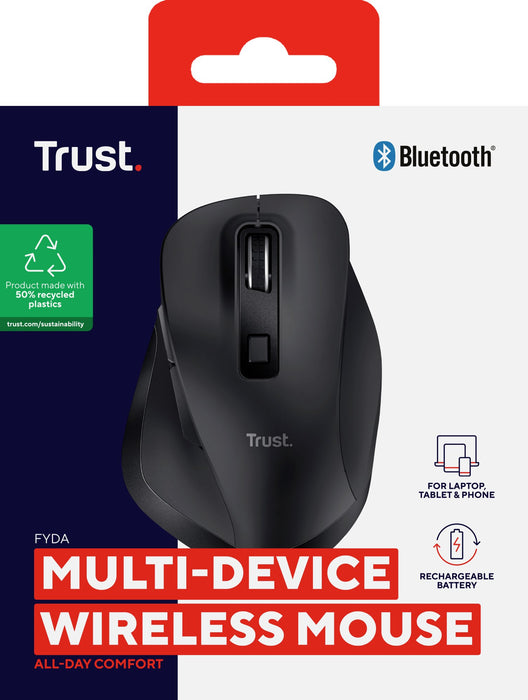 EAN 8713439257083 - Trust Fyda ratón Oficina mano derecha RF Wireless + Bluetooth Óptico 2400 DPI imagen 8