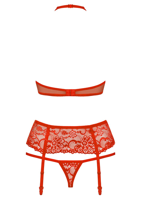 EAN 5901688216859 - Obsessive 838-SEG-3 L/XL conjunto de ropa interior y bodi Conjunto de lencería Rojo, Transparente Elastan imagen 2