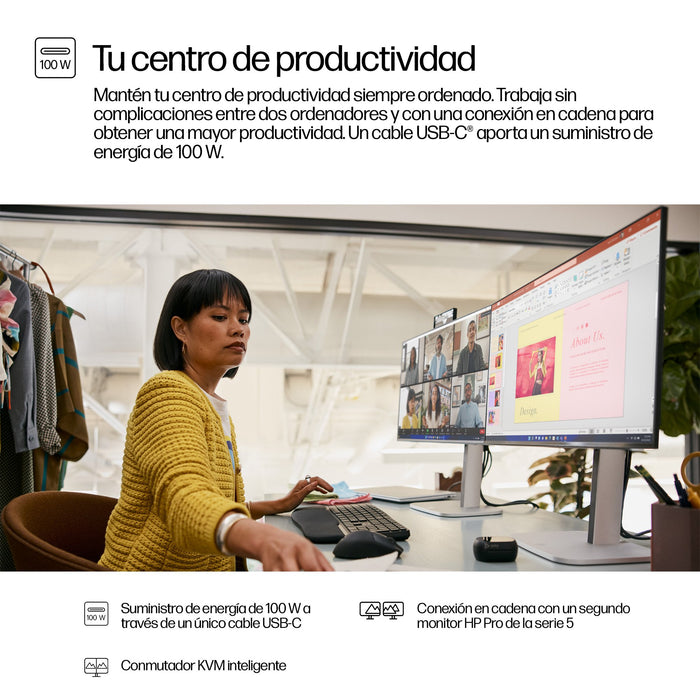 EAN 5715063749494 - HP Series 5 Pro 23.8 inch FHD USB-C Conferencing Monitor pantalla para PC 60,5 cm (23.8") Full HD LCD Neg imagen 7