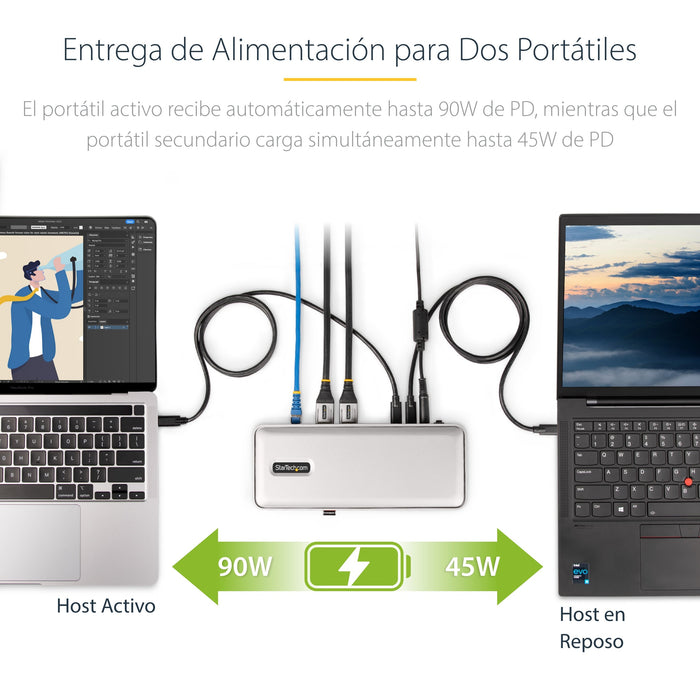EAN 0065030898492 - StarTech.com 129UE-USBC-KVM-DOCK interruptor KVM Plata imagen 9