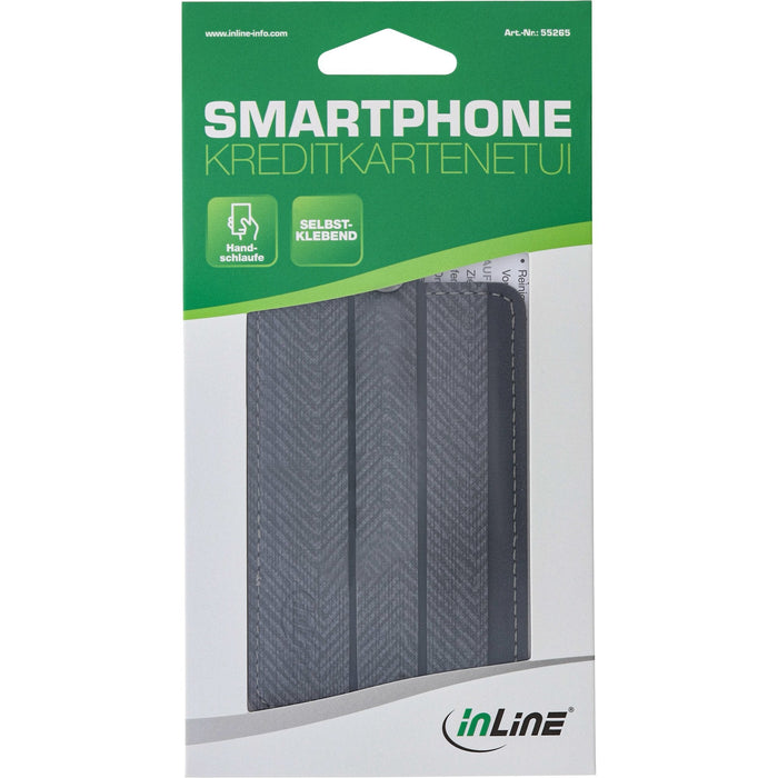 Estuche Para Tarjeta De Crédito Para Smartphone Inline, Con Correa De Mano, Negro
