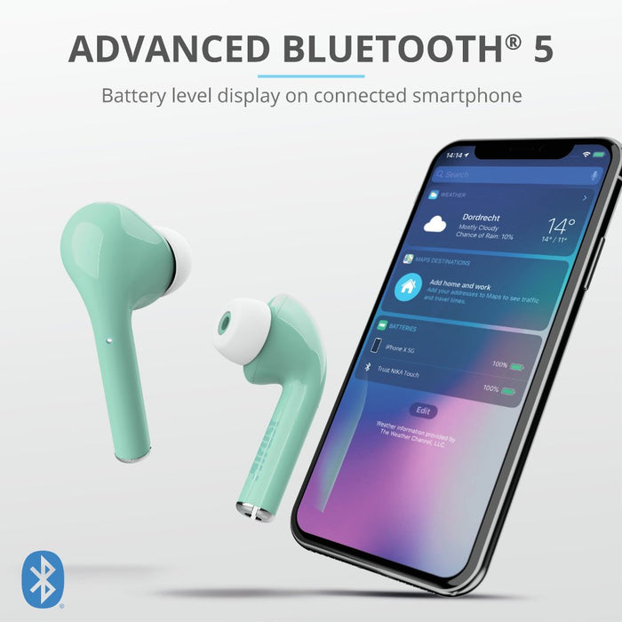 EAN 8713439237030 - Trust Nika Auriculares True Wireless Stereo (TWS) Dentro de oído Llamadas/Música Bluetooth Turquesa imagen 6