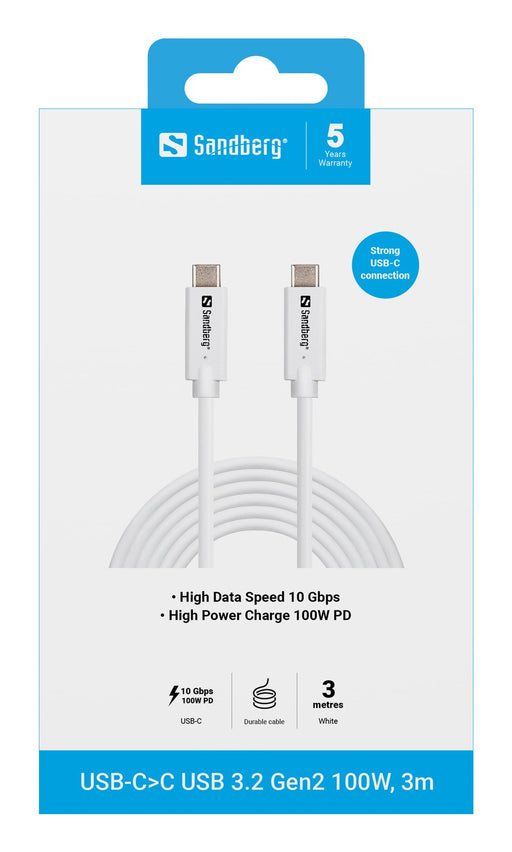 EAN 5705730136757 - Sandberg 136-75 cable USB USB 3.2 Gen 2 (3.1 Gen 2) 3 m USB C Blanco imagen 2
