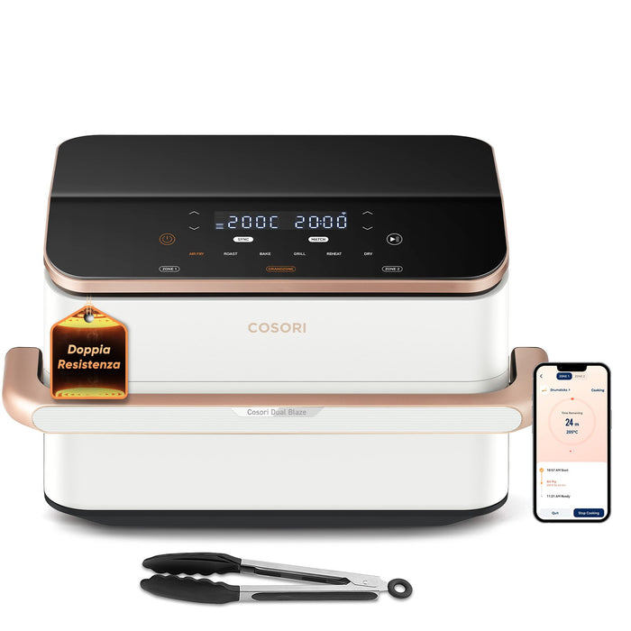 EAN 0810123675715 - Cosori Dual Blaze Twinfry Chef Edition Doble 10 L Independiente 2800 W Freidora de aire caliente Oro rosa imagen 1