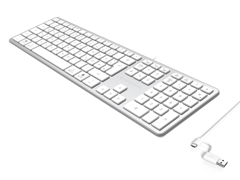 Conceptronic Usb Teclado Slim Usb-A/Usb-C Layout De Ws