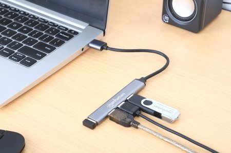 EAN 0766623168427 - Manhattan 168427 hub de interfaz USB 3.2 Gen 1 (3.1 Gen 1) Type-A 5000 Mbit/s Gris imagen 4