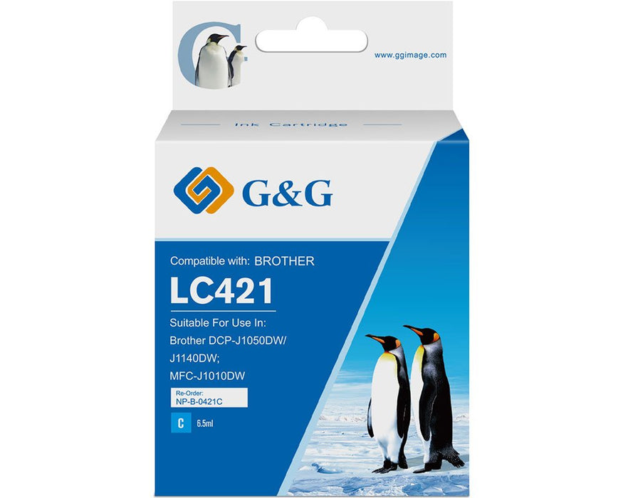 G&G Tinte Compatible Con Brother Lc421c 200 Copias Cyan
