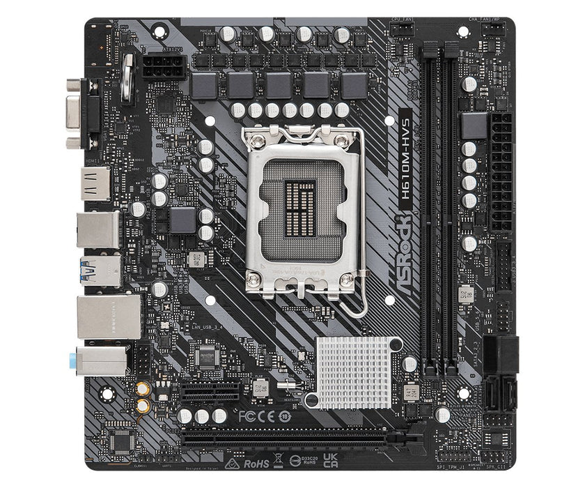Placa Base Asrock H610m-Hvs Intel 2xddr4 Lga 1700 Micro Atx 90-Mxbht0-A0uayz
