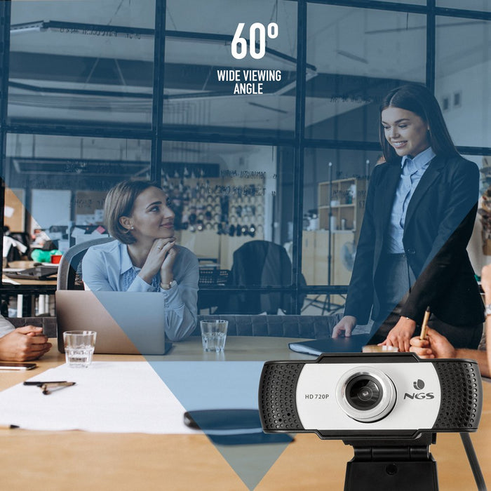 Webcam Con Micrófono Ngs Xpresscam720 1280*720 Campo Visual 60º Base Ajustable Usb Plug And Play