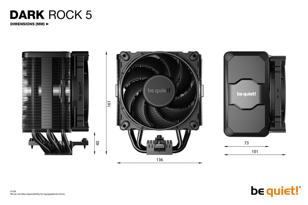 EAN 4260052190739 - be quiet! DARK ROCK 5 Procesador Refrigerador de aire 12 cm Negro 1 pieza(s) imagen 8