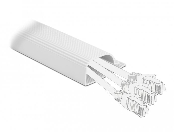 Delock Cablekanal Für Untertischmontage 63 X 28 Mm - Länge 400 Mm 2 Stück Weiss
