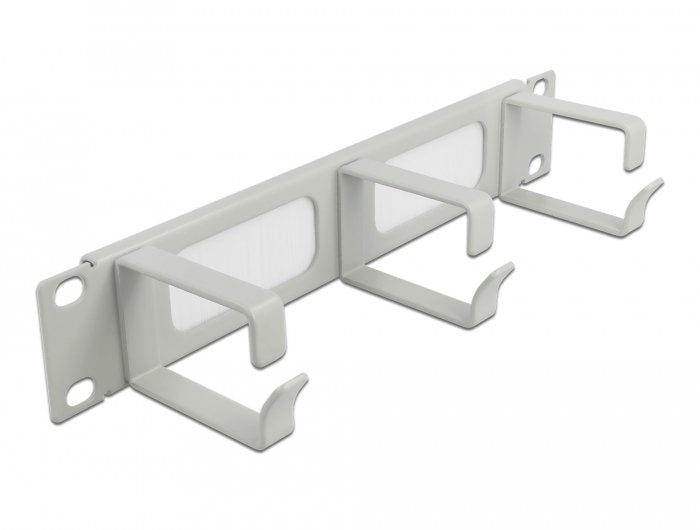 Delock 10 Barra Escobilla Gestión Cable 3 Soportes 1 U Gris