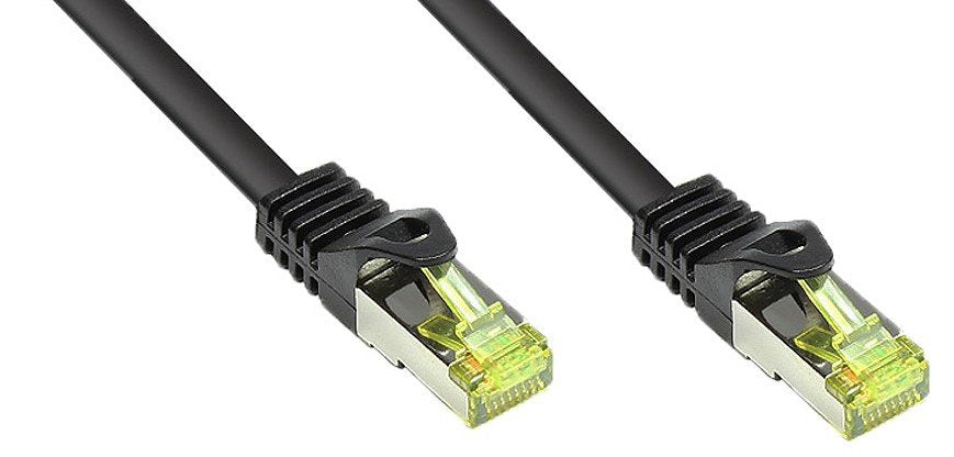 Goodconnections Rj45 Cable De Red Mit Cat. 7 Rohcable Und Rastnasenschutz (), S Ftp, Pimf, Halogenfrei, 500mhz, Ofc, Schwarz, 20m,