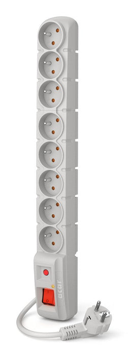 EAN 5904743365615 - ACAR S8 Gris 8 salidas AC 230 V 3 m imagen 1
