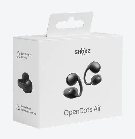 Auriculares Shokz Opendots Air Negro Inalámbricos Open-Ear Con Clip
