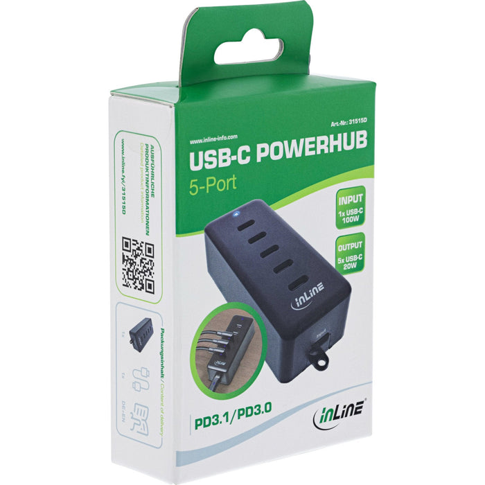 Inline® Usb-C Extension, 5-Port , 100w