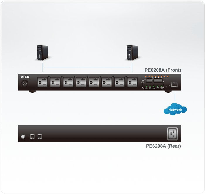 EAN 4710423777651 - ATEN PE6208G unidad de distribución de energía (PDU) 8 salidas AC 1U Negro imagen 4