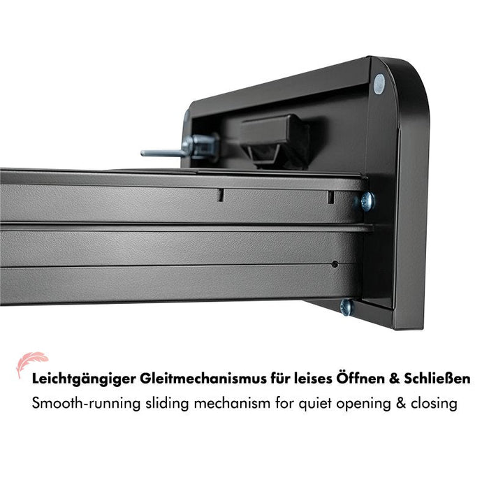 Mobile File Cabinet, 2-Drawer, W Lock, Negro