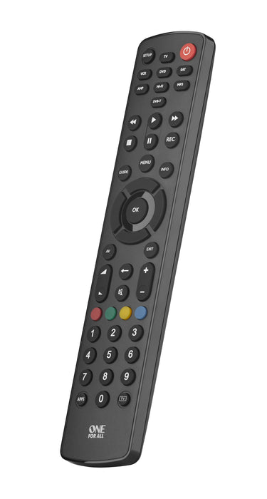 One For All Contour 8 Mando A Distancia Cable, Dtt, Dvd/Blu-Ray, Consola De Juegos, Sistema De Cine En Casa, Iptv, Sat, Tnt, Tv, Vcr Botones