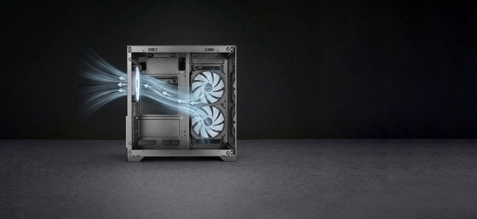 Caja Pc Micro Atx Mars Gaming Mc-View3w Gpu Max 330mm Cristal Templado Panoramico Argb Usb-C Blanca