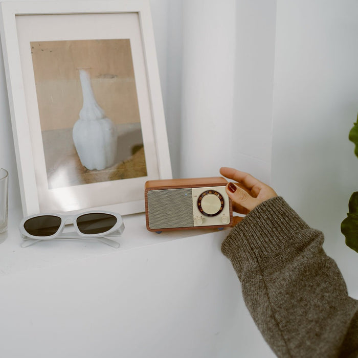 Sangean Wr-7 Plus Cerezo Natural Radio Con Mueble De Madera Fm Bluetooth Aux