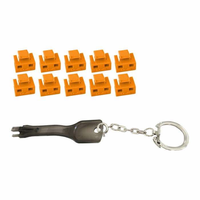 Rj45-Port Blocker Set Mit Schlüssel Naranja