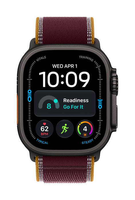 Apple Watch Ultra 4 (2026) Gps+Cel 49mm Caja De Titanio Negro Correa Trail Loop Burdeos Talla S M Siri Ai
