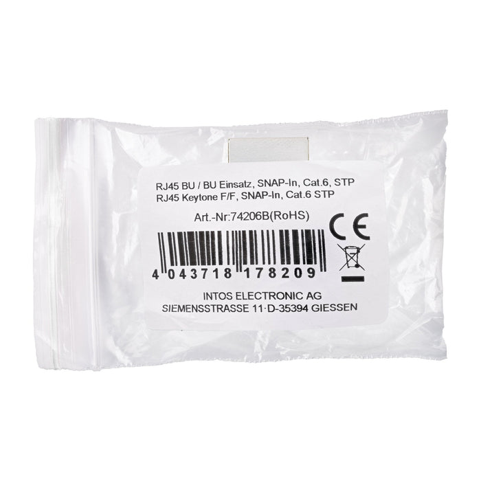 Inline® Rj45 Module Hembra A Hembra Snap-In Cat.6 Stp