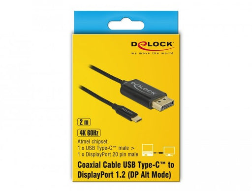 EAN 4043619837106 - DeLOCK 83710 adaptador de cable de vídeo 2 m USB Tipo C DisplayPort Negro imagen 2