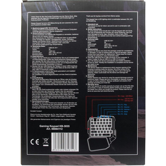 EAN 4260455646123 - Inter-Tech KB-3035 teclado Juego USB QWERTY Negro imagen 4