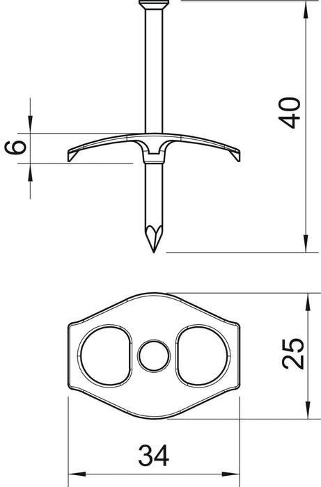 Obo 1996 40 Nagel-Fix 3x40mm Pp Transparent 2222833