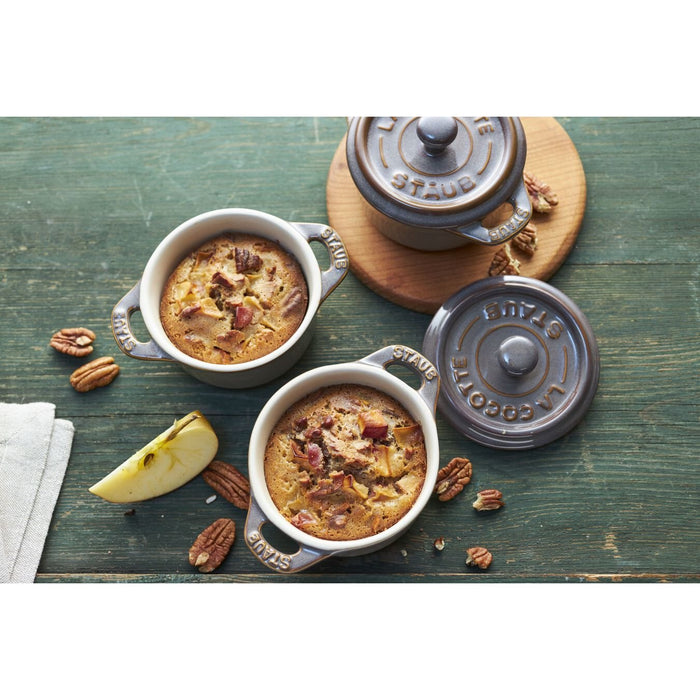 Staub Mini Cocotte Set 4-Tlg. Rund, Keramik, Antik-Grau