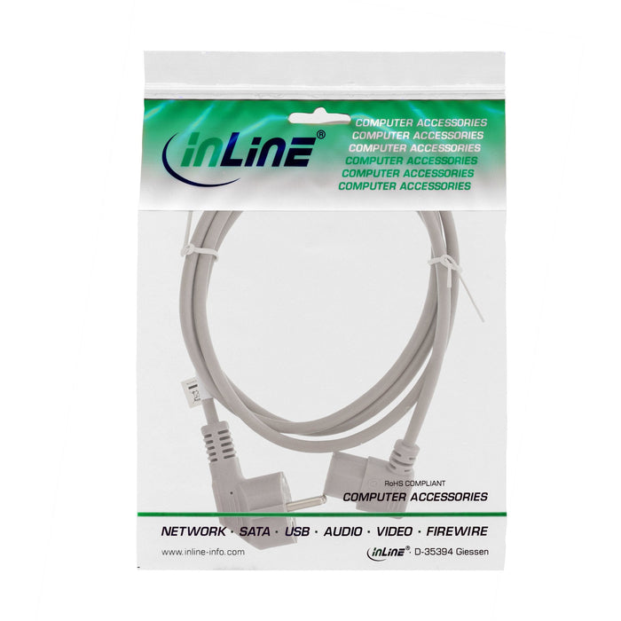Cable De Alimentación Inline Tipo F En Ángulo A 3 Pines Iec-C13 En Ángulo Gris 1,8 M