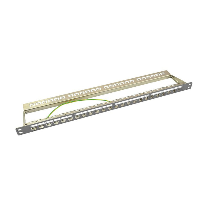 Patchpannel Keystone 24 Port 0.5 He Shielded. Gris Logilink