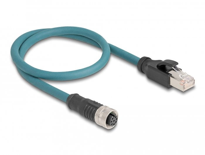 Delock Cable De Red M12 A-Kodiert 8 Pin Hembra A Rj45 Macho 50 Cm