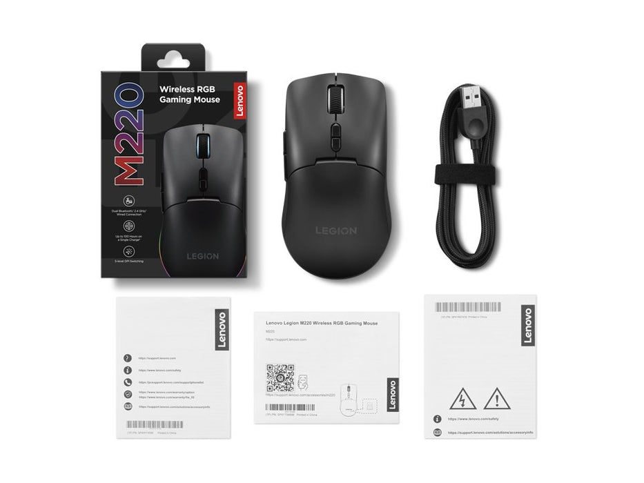 EAN 0195892133742 - Lenovo Legion M220 ratón Juego Ambidextro RF Wireless + Bluetooth + USB Type-C Óptico 5000 DPI imagen 6