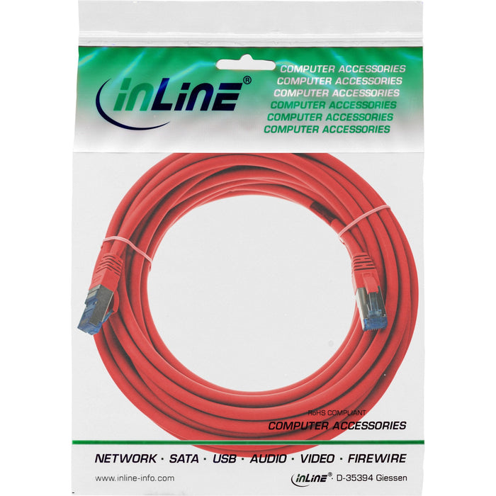 Cable De Red Inline S/Ftp Pimf Cat.6a Libre De Halógenos 500mhz Rojo 15m