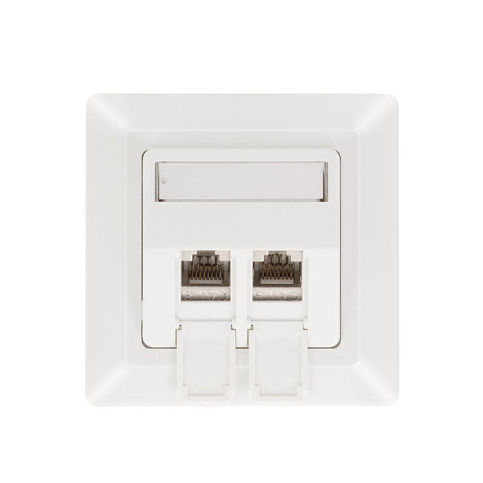 Logilink Keystone Faceplate For 2 Modules, Projecting, Up 50, Blanco Puro
