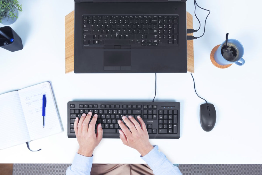 Trust Primo Teclado, Distribución Alemana Qwertz, Resistente A Líquidos, Leiser Tastenanschlag