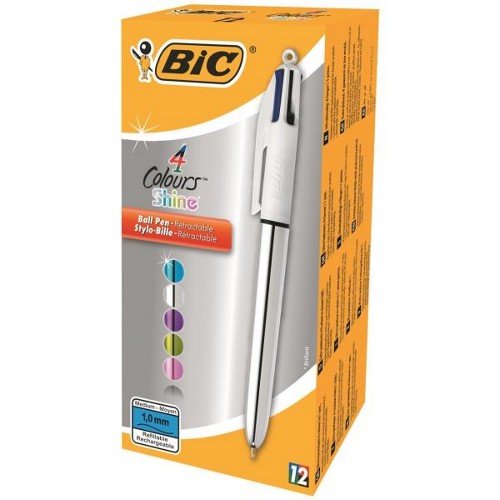 EAN 3086123343979 - BIC 4-COLOURS SHINE Negro, Azul, Verde, Rojo 12 pieza(s) imagen 2