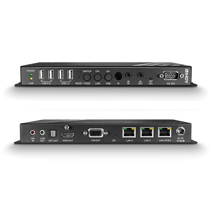 Lindy 38267 Extensor Audio/Video Receptor Av Negro (Lindy 4k Hdmi & Usb Over Ip Extender. Receiver)