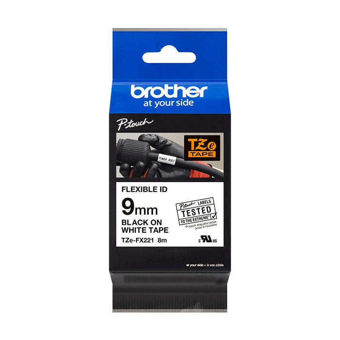 Cinta Brother Rotuladora Blanco-Negro 9mm