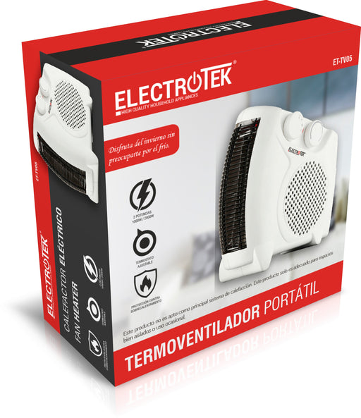EAN 8436568810867 - THULOS ET-TV05 calefactor eléctrico Interior Blanco, Negro 2000 W Ventilador eléctrico imagen 2