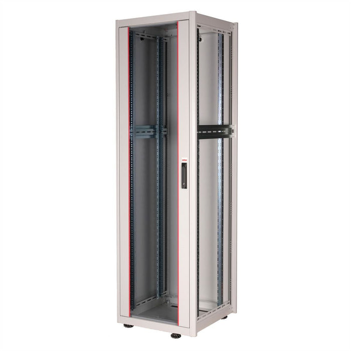 Roline 19-Zoll Netzwerkschrank Basic 42 He, 600x600 Bxt Glastr Grau