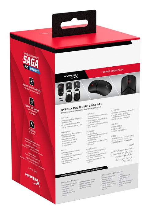 EAN 0198415001658 - HyperX Pulsefire Saga Pro Wireless Gaming Mouse ratón Juego Ambidextro RF Wireless + Bluetooth + USB Type imagen 8