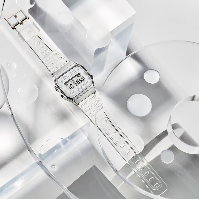 Casio F-91ws-7 Collection Unisex Digital Armbanduhr, Plata/Weiss