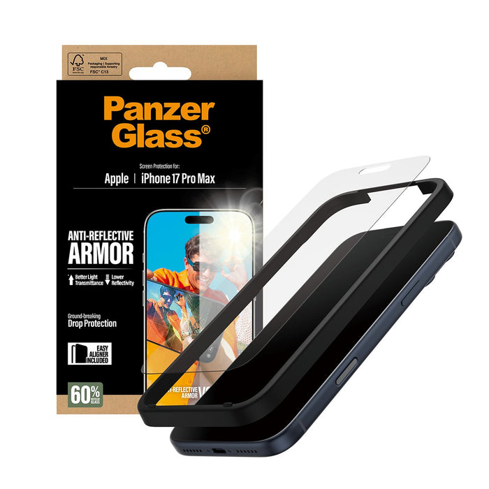 Panzerglass ® Anti-Reflective Armor Screen Protector Iphone 17 Pro Max W. Easyaligner Protector De Pantalla Apple 1 Pieza(S)