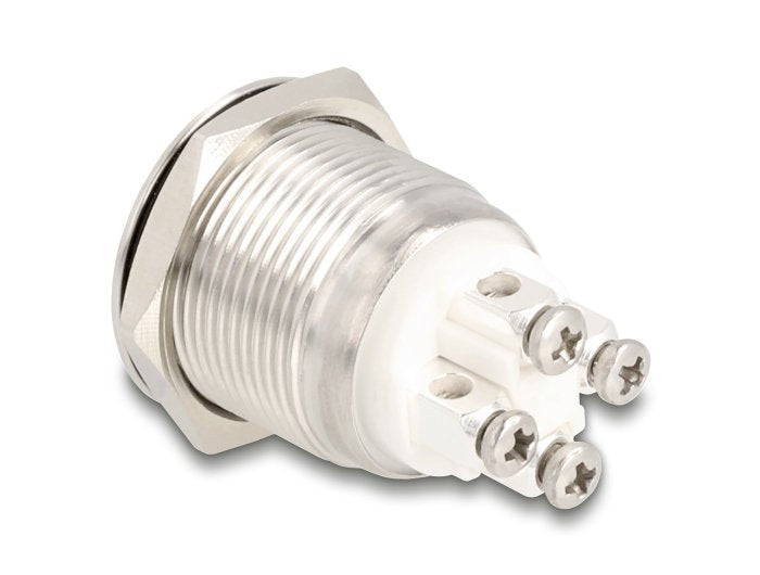 Drucktaster Zum Einbau 19 Mm 4 X Schraubklemme Led Weiss
