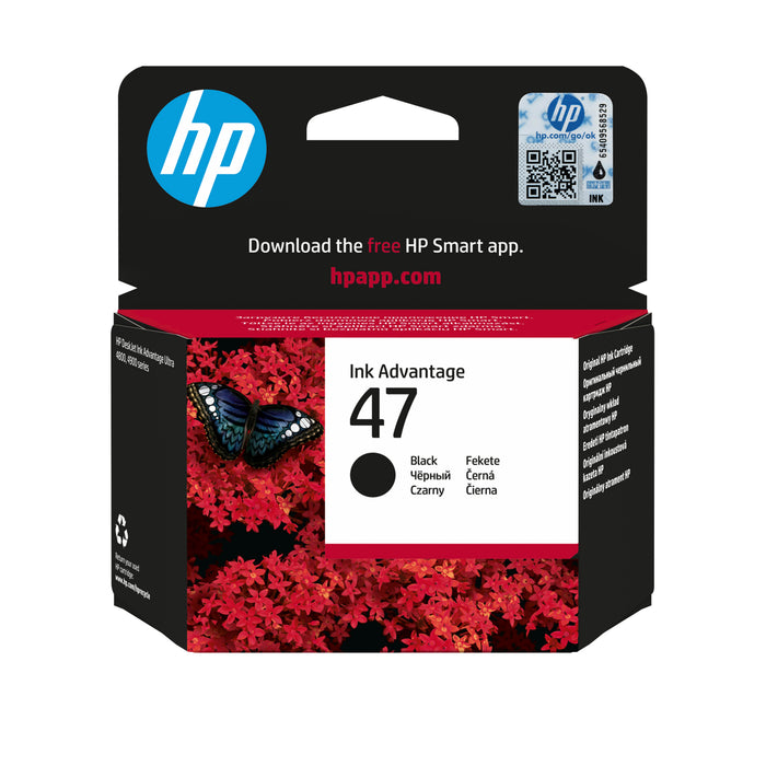 EAN 0196068029920 - HP 47 Black Original Ink Advantage Cartridge cartucho de tinta 1 pieza(s) Rendimiento estándar imagen 1