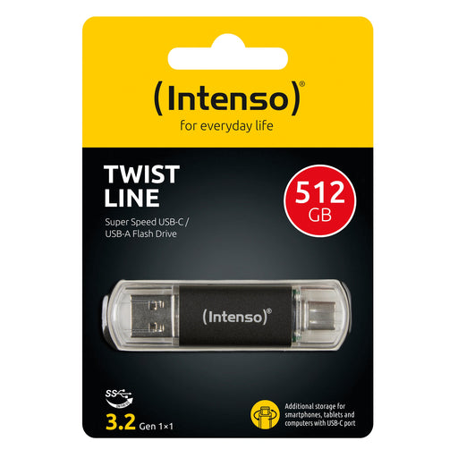 EAN 4034303035731 - Intenso Twist Line unidad flash USB 512 GB USB Type-A / USB Type-C 3.2 Gen 1 (3.1 Gen 1) Antracita imagen 2